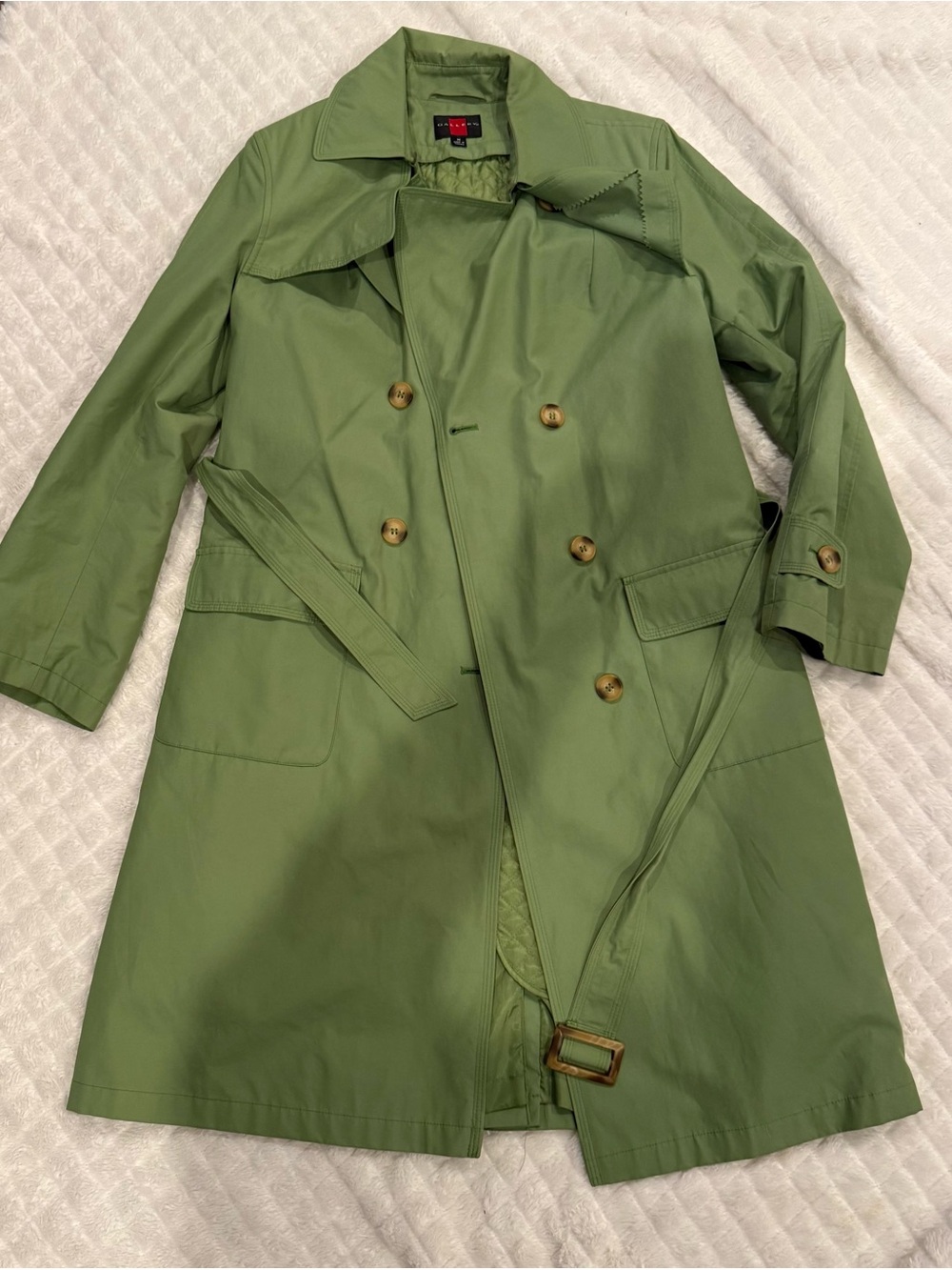 Gallery Vintage Light Green Trench Coat